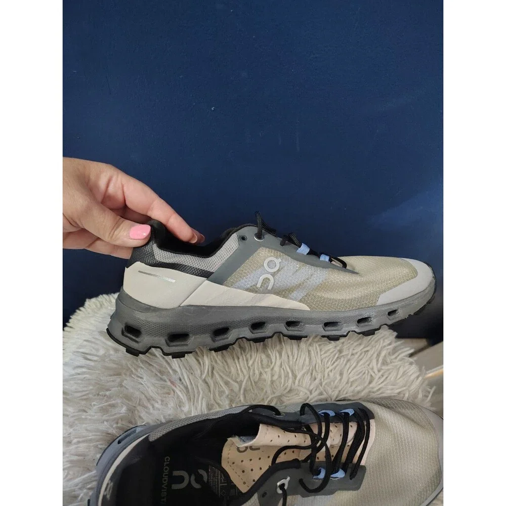 On Cloudvista Sneakers Women's Alloy Black Lace Up Trail Running Shoes Size 10